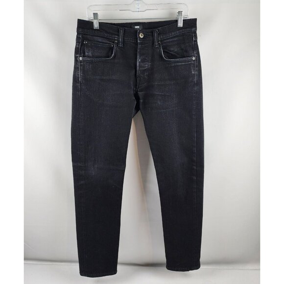 Edwin Jeans Mens 31x31 Black Straight Leg Denim Button Fly - Picture 1 of 10